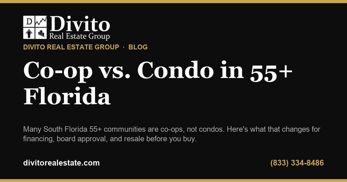Co-op vs. Condo in South Florida's 55+ Communities: What You're Really Buying